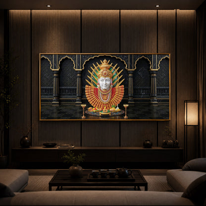 Goddess Renuka Modern Luxury Backlight Horizontal Wall Art