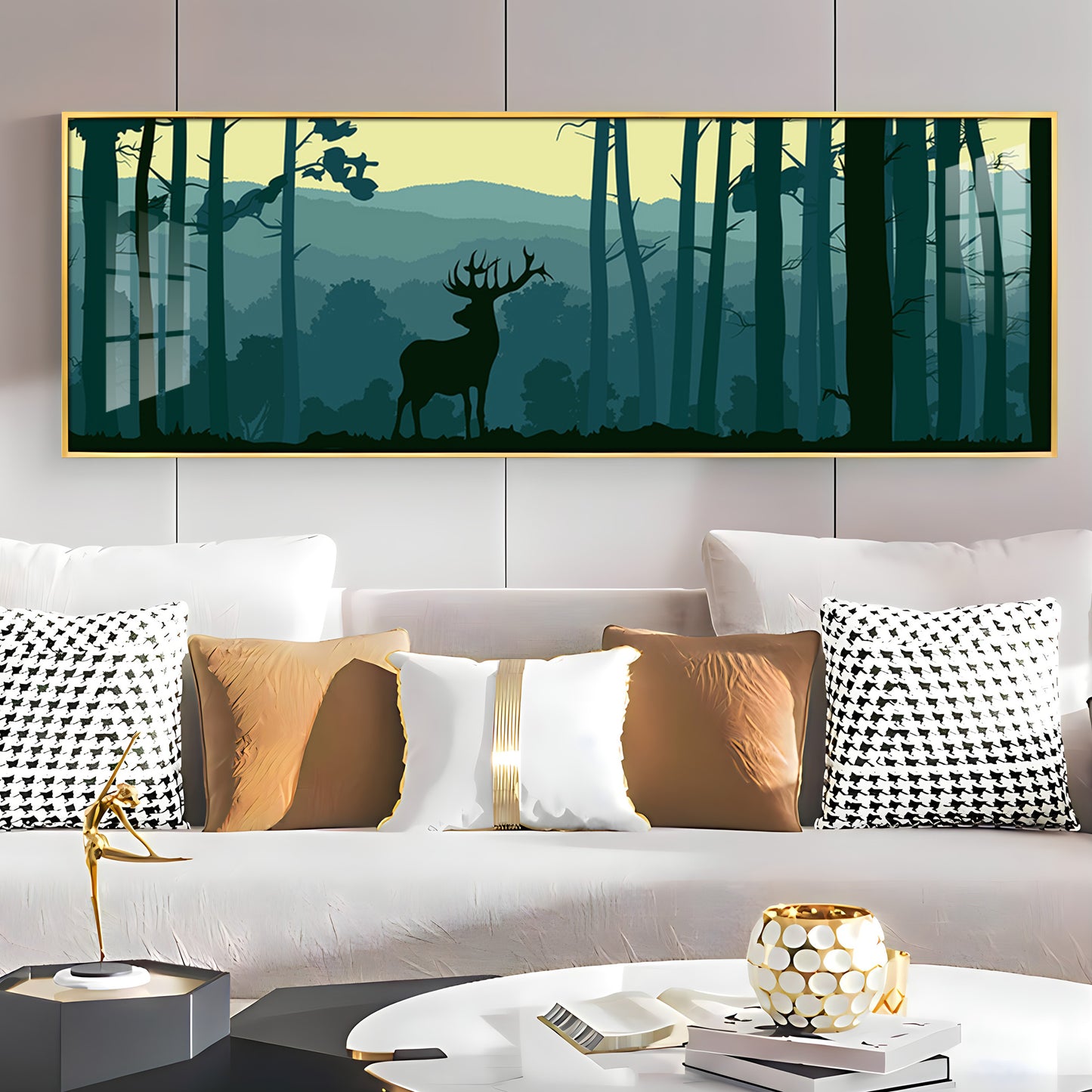 Deer In Forest Premium Acrylic Horizontal Wall Art