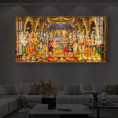 Srinivasa Kalyanam Modern Luxury Backlight Horizontal Wall Art