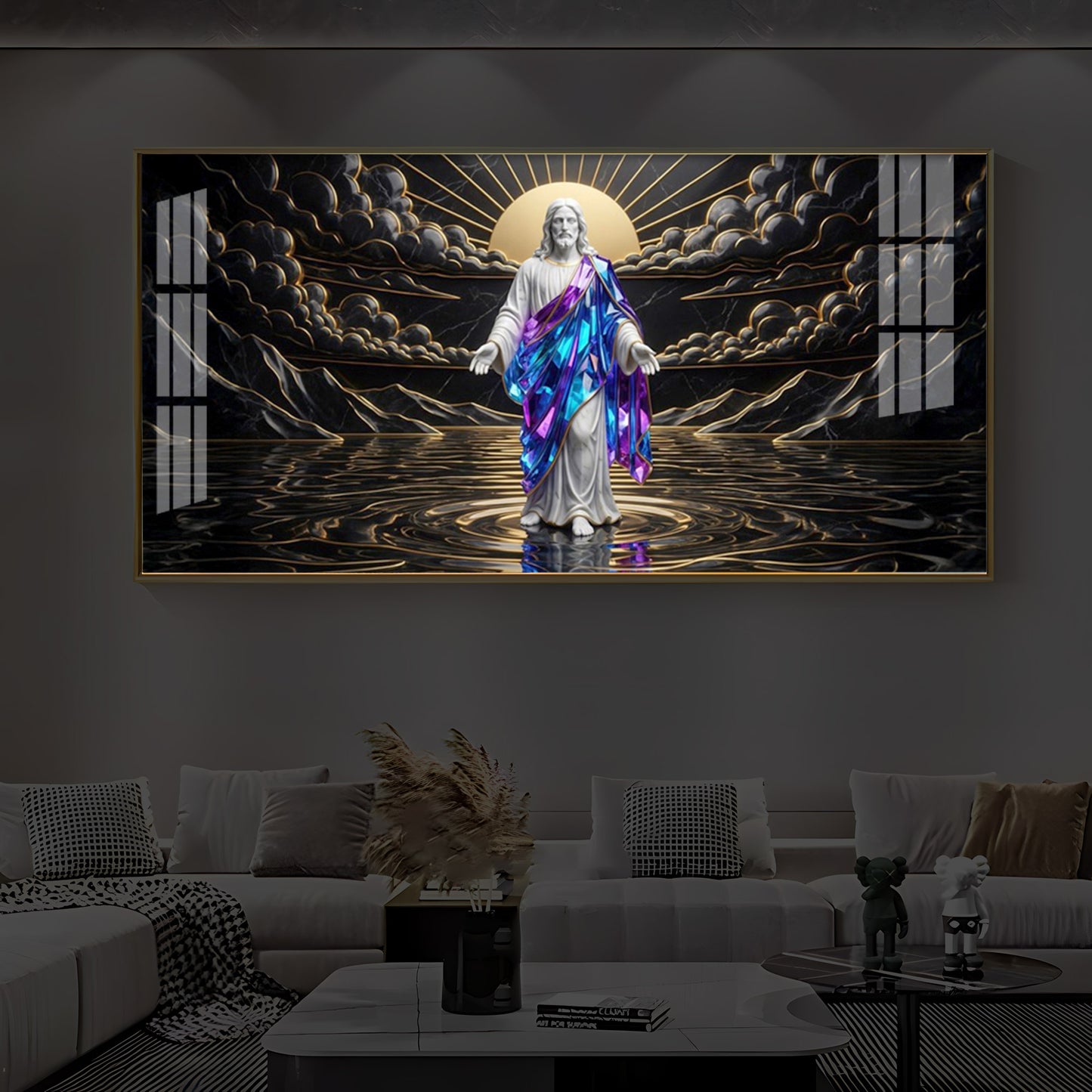 Jesus Christ Modern Luxury Backlight Horizontal Wall Art