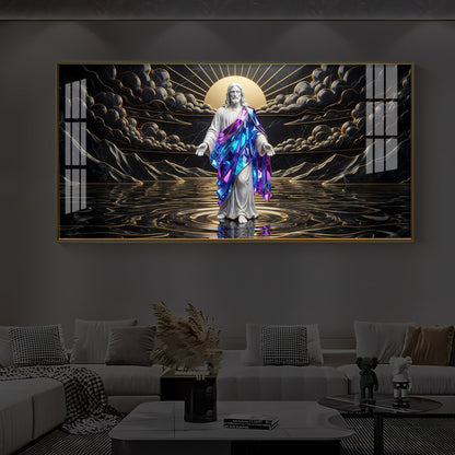 Jesus Christ Modern Luxury Backlight Horizontal Wall Art