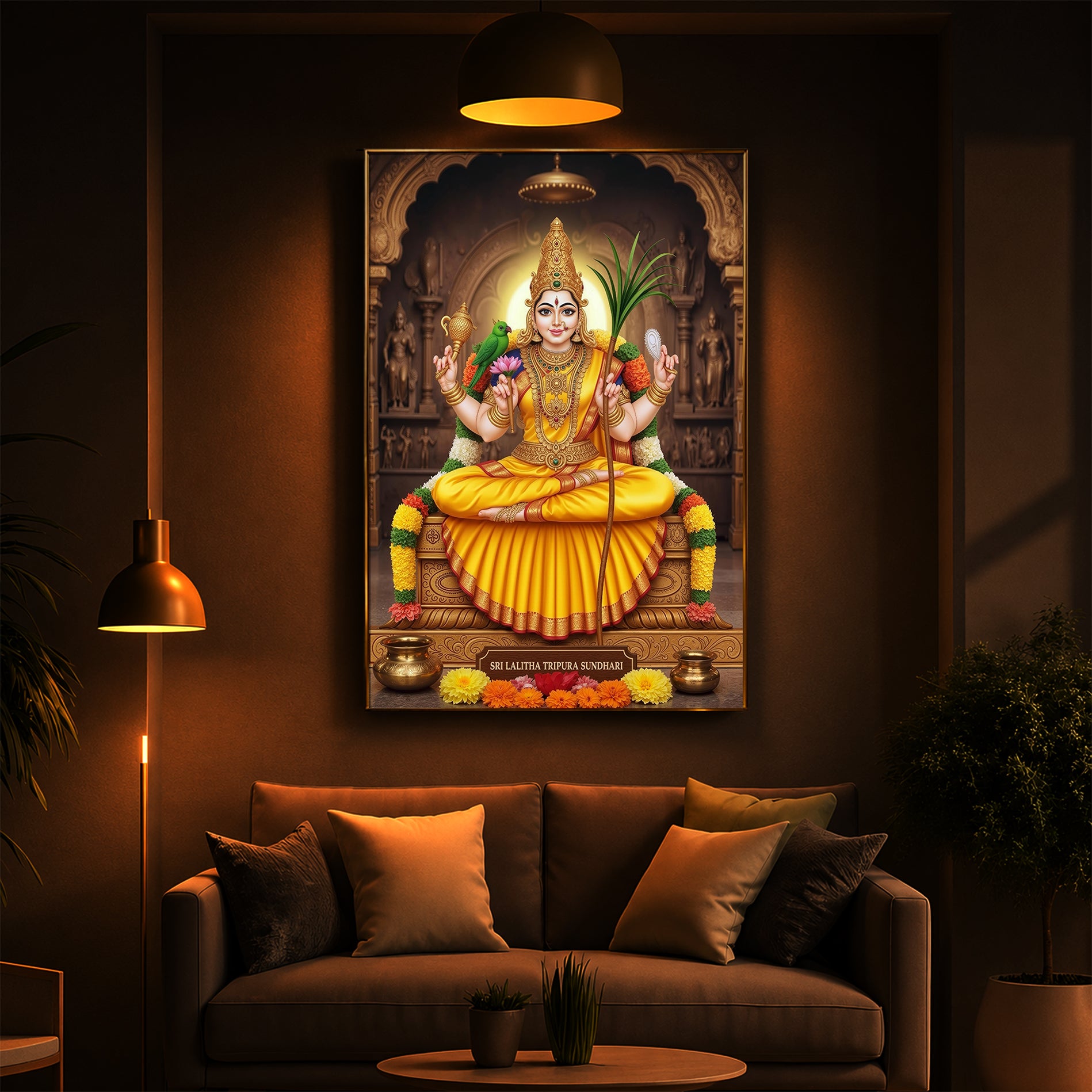 Sri Vidhya Sadhana Modern Luxury Backlight Vertical Wall Art