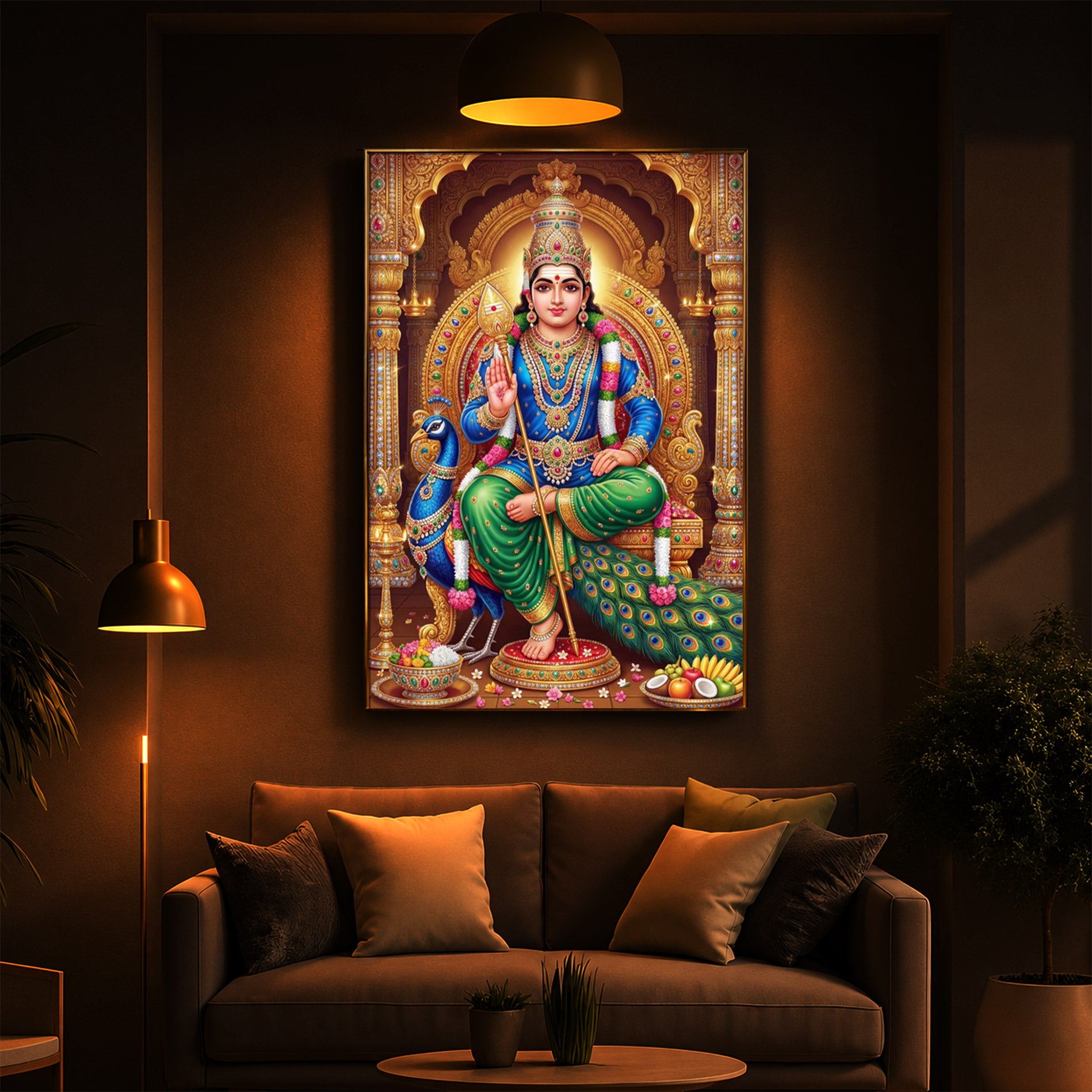 Muruganthunai Modern Luxury Backlight Vertical Wall Art