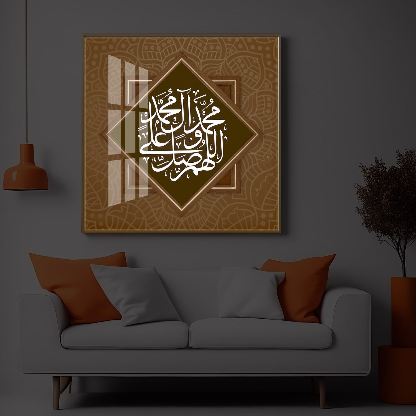 Elegant Arabic calligraphy Modern Luxury Backlight Square Wall Art