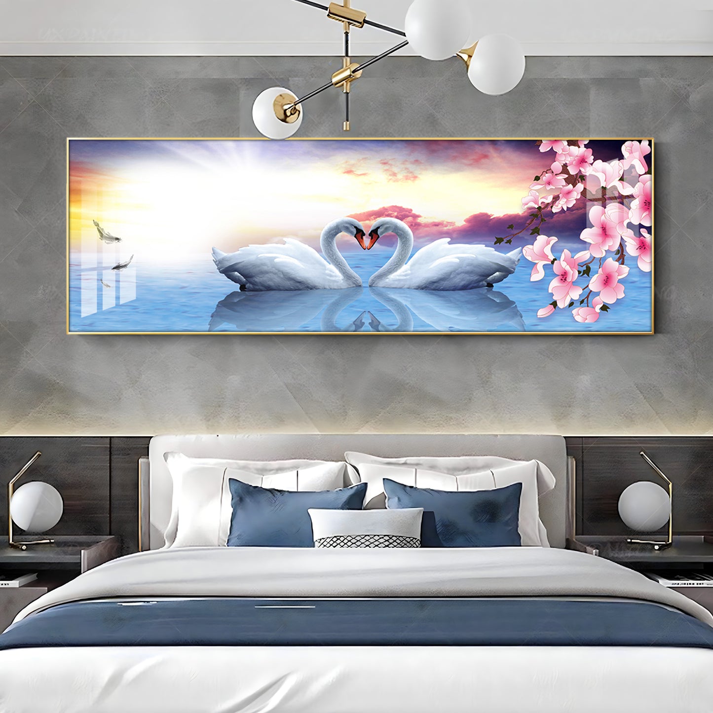 Love Of Swans Premium Acrylic Horizontal Wall Art