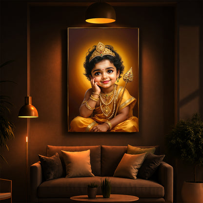 Baby Murugan Modern Luxury Backlight Vertical Wall Art