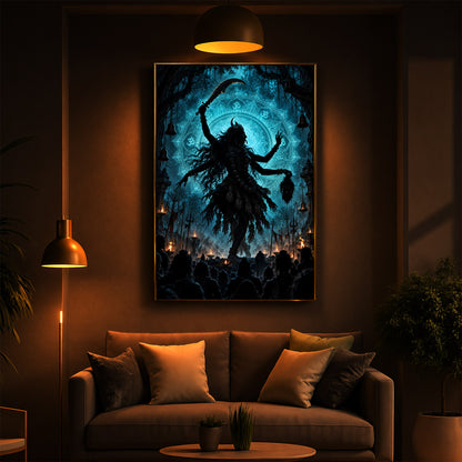 Maa Mahakali Modern Luxury Backlight Vertical Wall Art