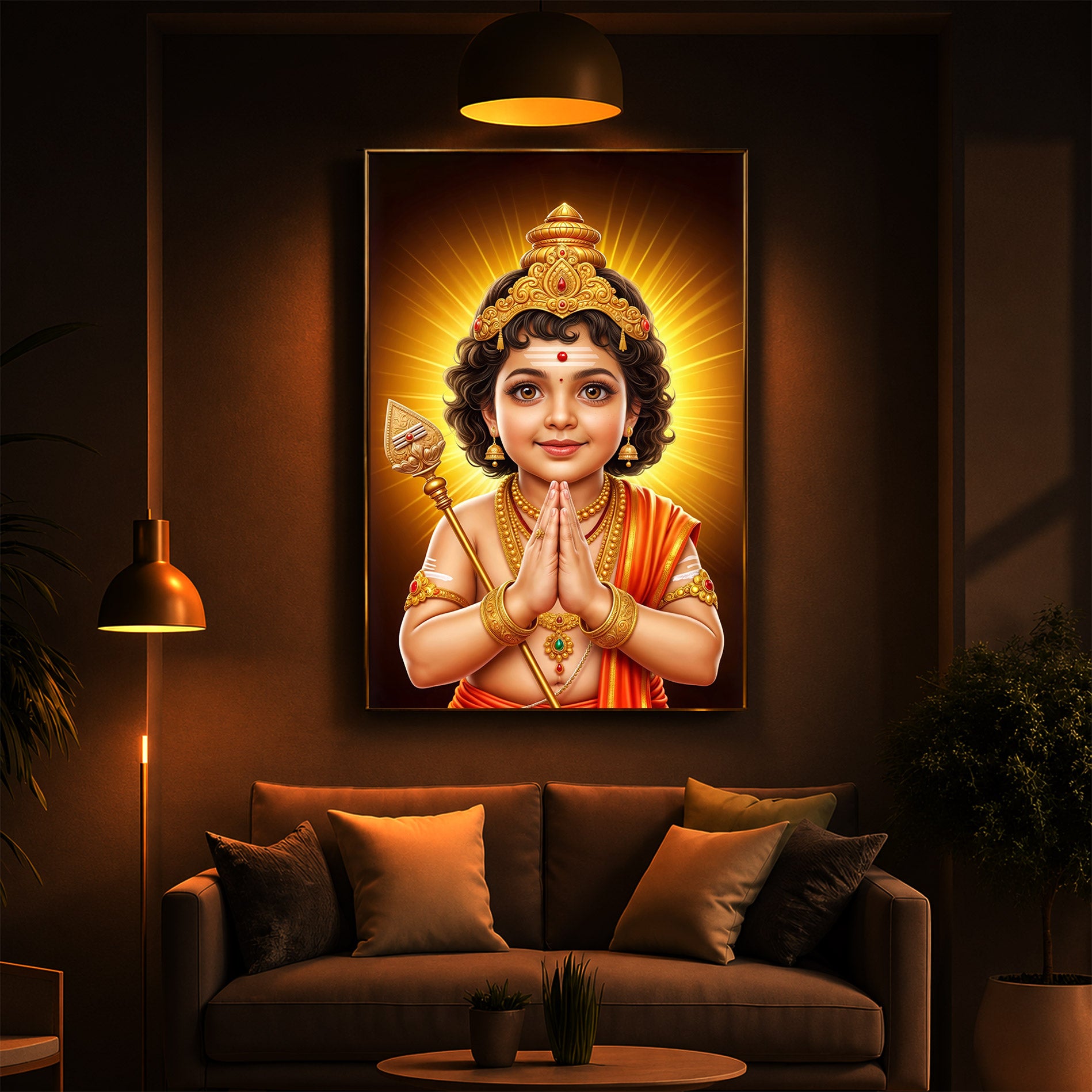 Murugan Ji Balroop Modern Luxury Backlight Vertical Wall Art