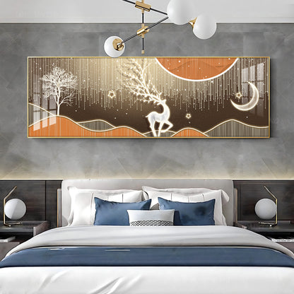 Deer In Serene Snowy Sentinel Premium Acrylic Horizontal Wall Art