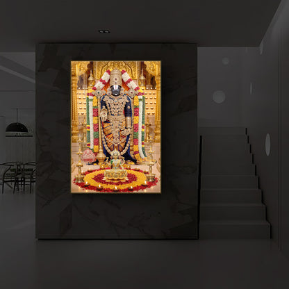 Tirupati Balaji Modern Luxury Backlight Vertical Wall Art