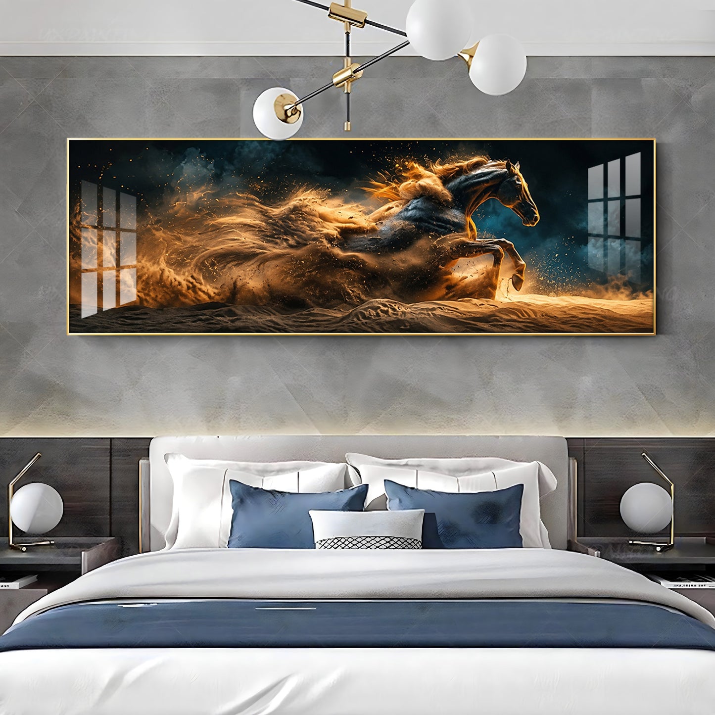 Running Horse Premium Acrylic Horizontal Wall Art