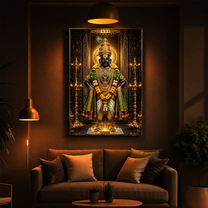God Vitthal Modern Luxury Backlight Vertical Wall Art