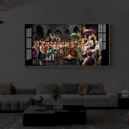 Chhatrapati Shivaji Maharaj Raj Darbar Modern Luxury Backlight Horizontal Wall Art