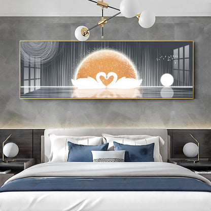 Serene Swanscape Premium Acrylic Horizontal Wall Art
