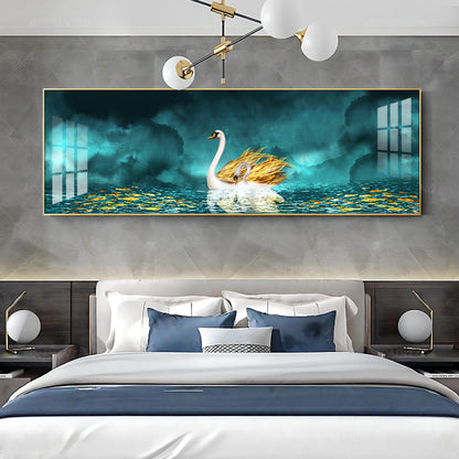 Serene Swan Drift Premium Acrylic Horizontal Wall Art