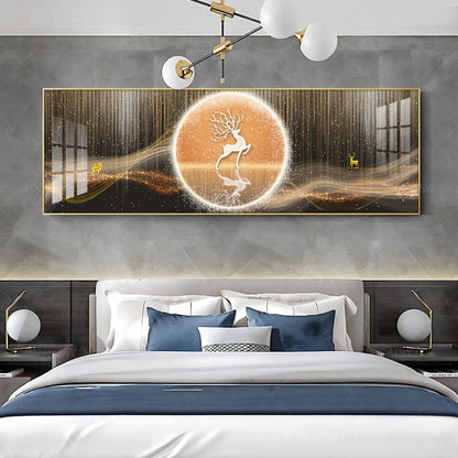 Deer In The Golden Halo Premium Acrylic Horizontal Wall Art