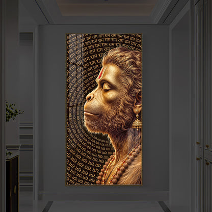 Hanuman Ji Modern Luxury Backlight Vertical Wall Art