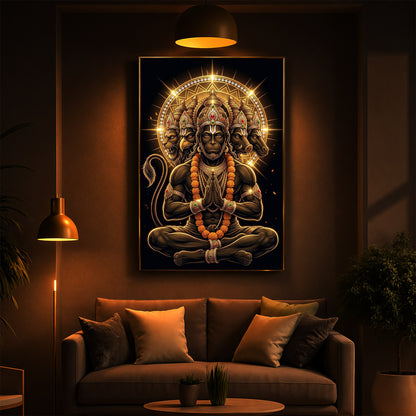 Glowing Panchamukhi Modern Luxury Backlight Vertical Wall Art