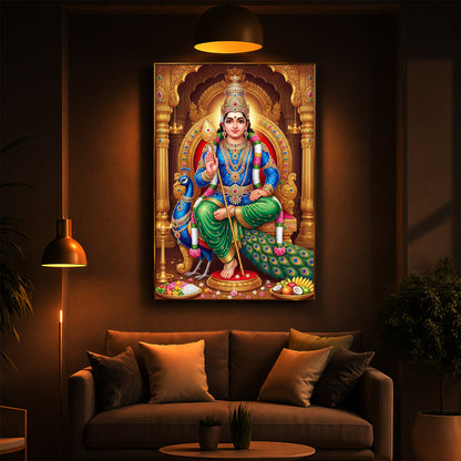 Murugan Bhagwan Modern Luxury Backlight Vertical Wall Art