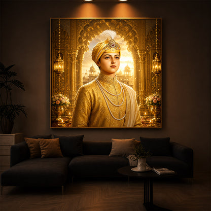 Guru Har Krishan Ji Modern Luxury Backlight Square Wall Art