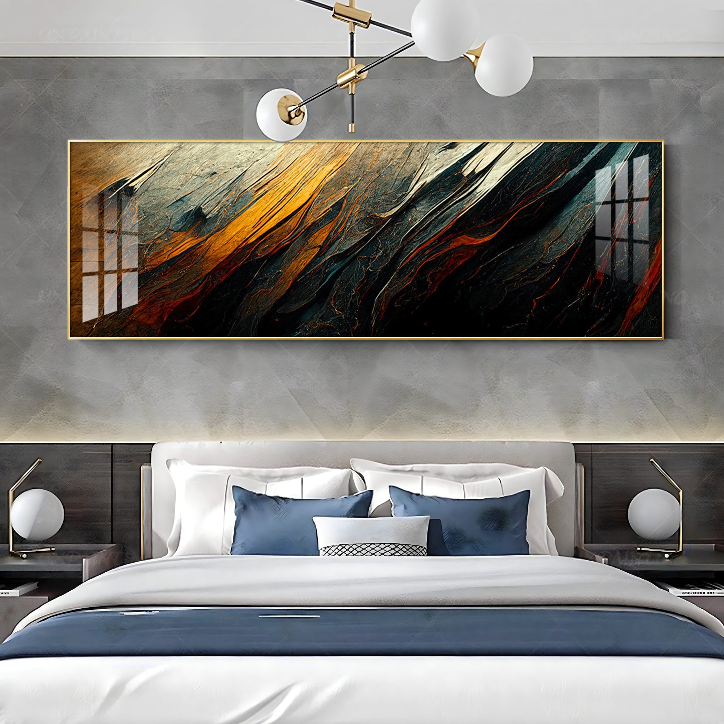 Ember Color Flow Premium Acrylic Horizontal Wall Art