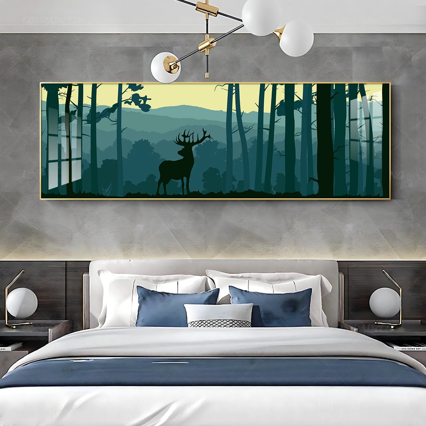 Deer In Forest Premium Acrylic Horizontal Wall Art