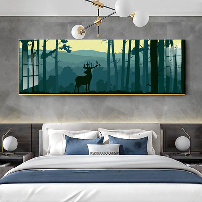 Deer In Forest Premium Acrylic Horizontal Wall Art