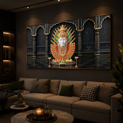 Goddess Renuka Modern Luxury Backlight Horizontal Wall Art