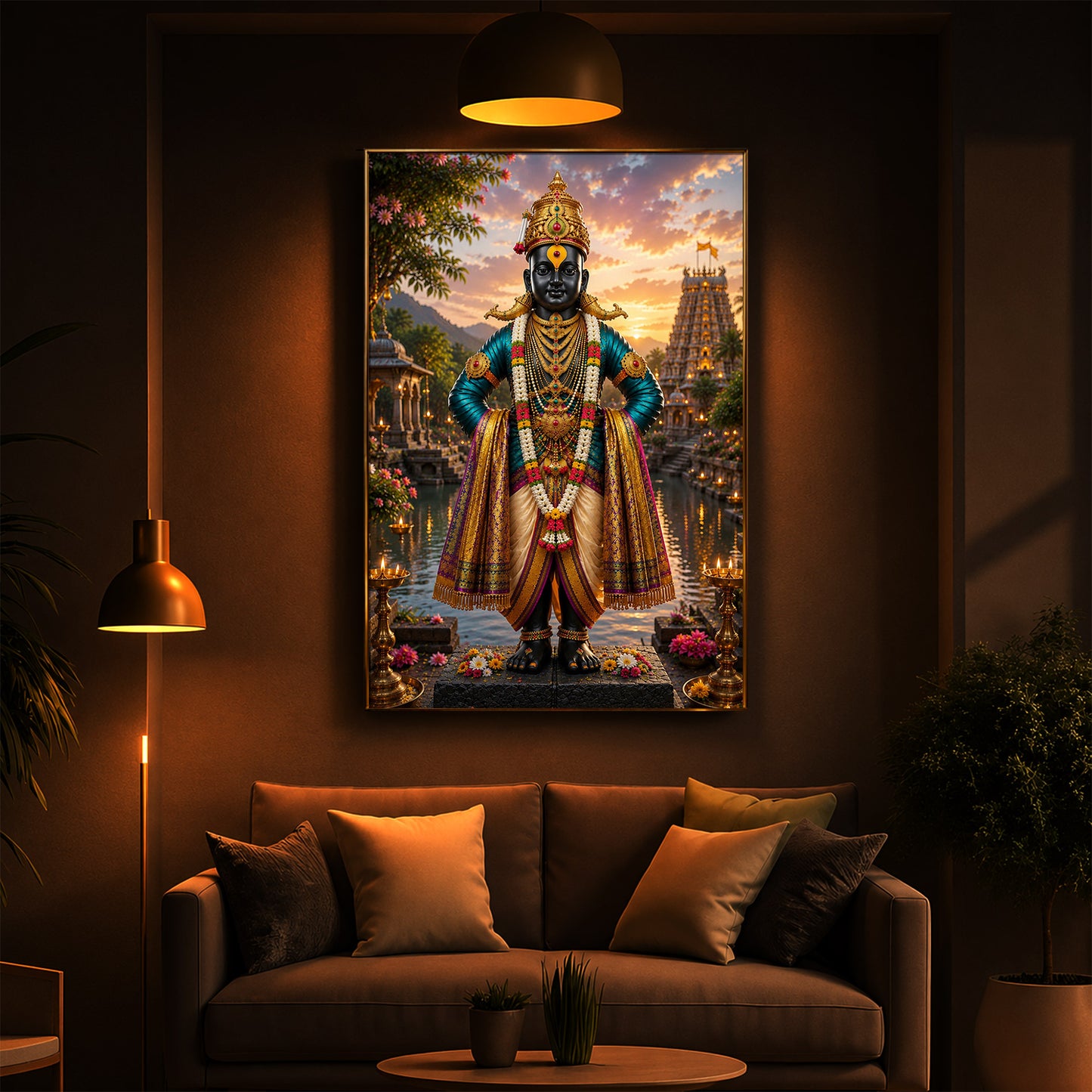 Lord Vitthal Modern Luxury Backlight Vertical Wall Art