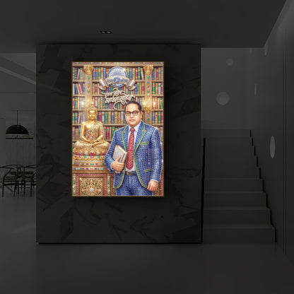 Dr. Bhimrao Ambedkar Ji Modern Luxury Backlight Vertical Wall Art