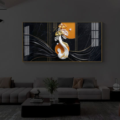 Black & Bold Modern Luxury Backlight Horizontal Wall Art