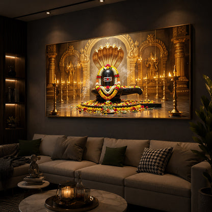 Bholenath Ji Modern Luxury Backlight Horizontal Wall Art