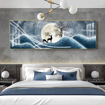 Moonlit Forest Serenade Premium Acrylic Horizontal Wall Art