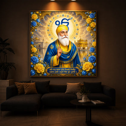 Guru Nanak Dev Ji Ek Onkar Modern Luxury Backlight Square Wall Art