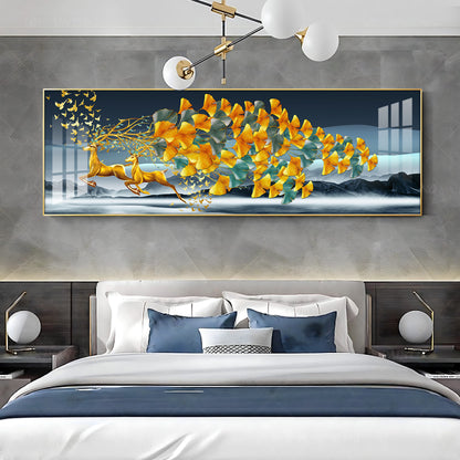 Deer Running Delight Premium Acrylic Horizontal Wall Art