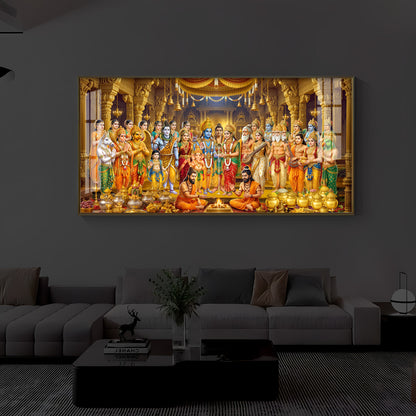 Srinivasa Kalyanam Modern Luxury Backlight Horizontal Wall Art