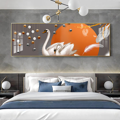 Graceful Couple Swan Premium Acrylic Horizontal Wall Art