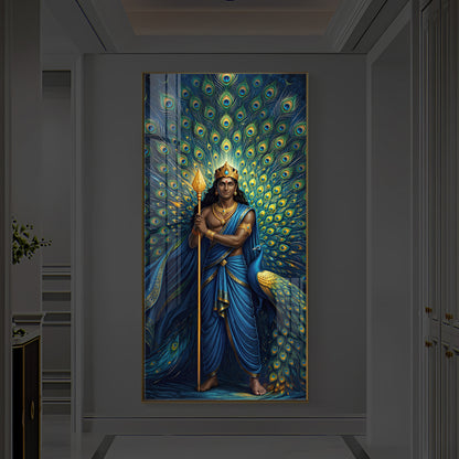Murugan Bhagwan Ji Modern Luxury Backlight Vertical Wall Art