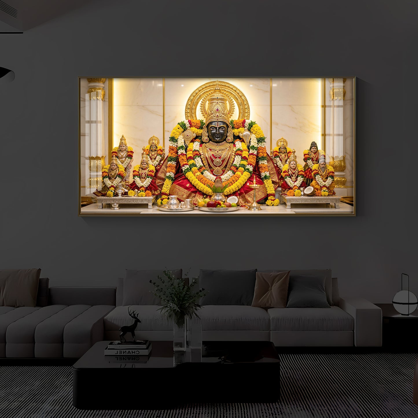 Badrinarayan Modern Luxury Backlight Horizontal Wall Art