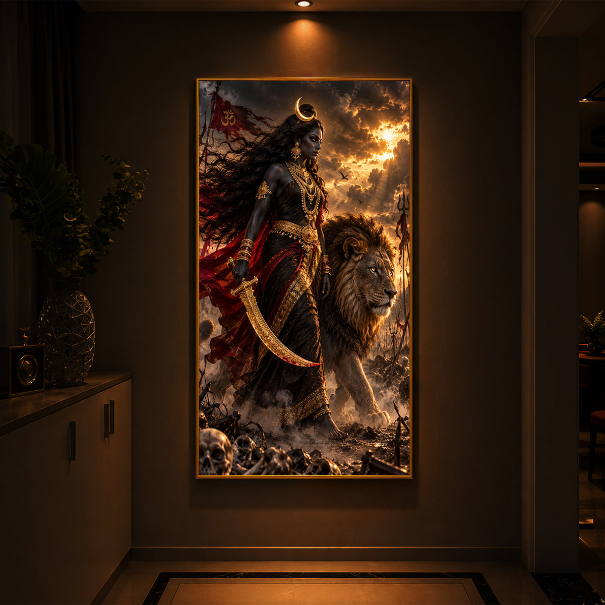 Mata Kali Modern Luxury Backlight Vertical Wall Art