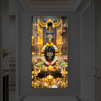 Somnath Jyotirlinga Modern Luxury Backlight Vertical Wall Art