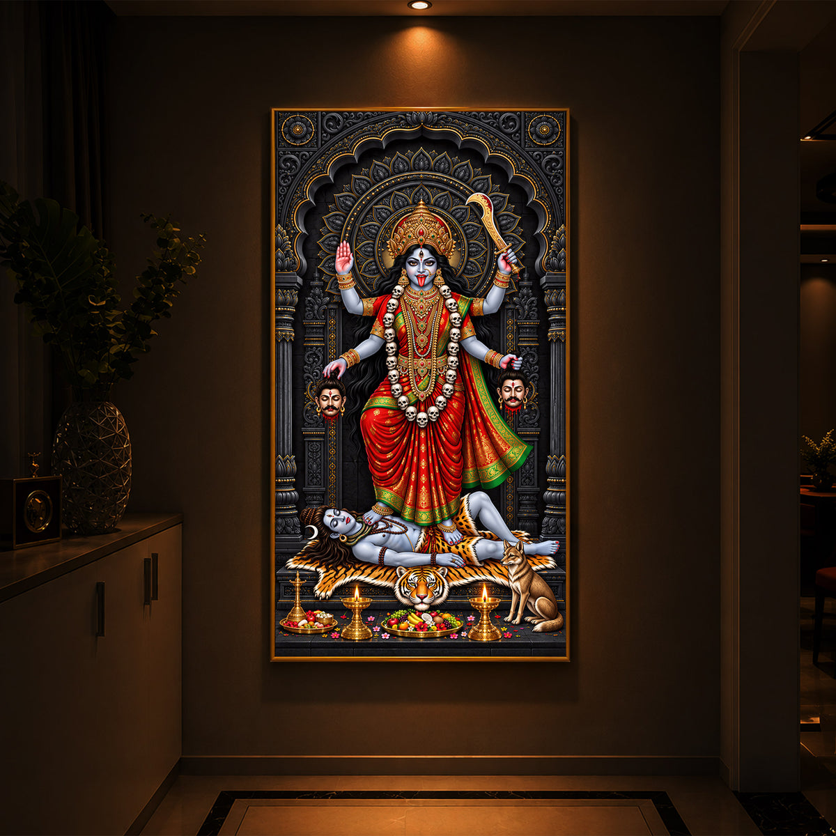 Mahakali Modern Luxury Backlight Vertical Wall Art