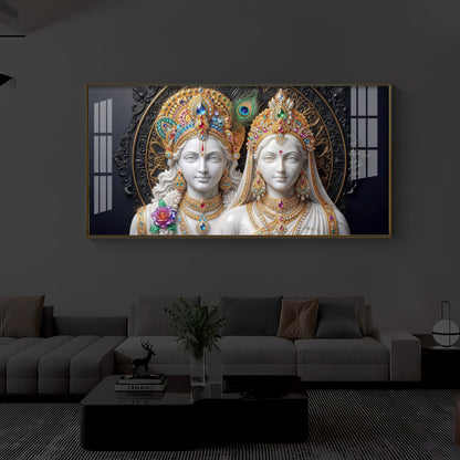 Generic Radha Krishna Modern Luxury Backlight Horizontal Wall Art