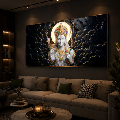 Lord Ram Modern Luxury Backlight Horizontal Wall Art