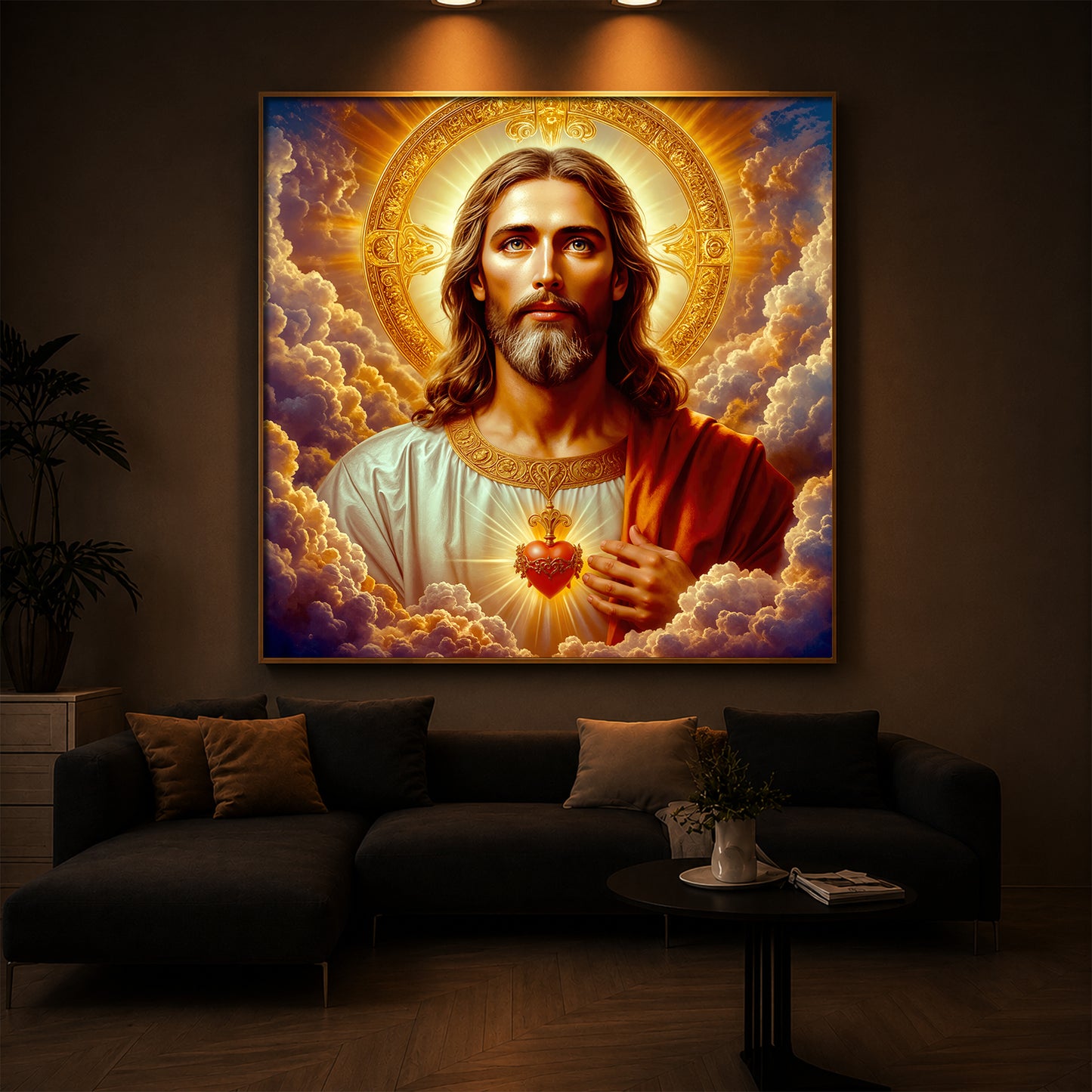 Lord Jesus Modern Luxury Backlight Square Wall Art