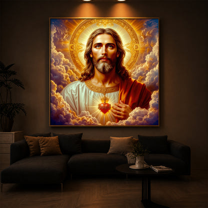 Lord Jesus Modern Luxury Backlight Square Wall Art