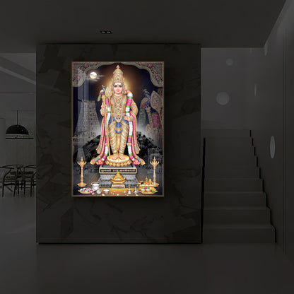 Lord Kartikeya Modern Luxury Backlight Vertical Wall Art