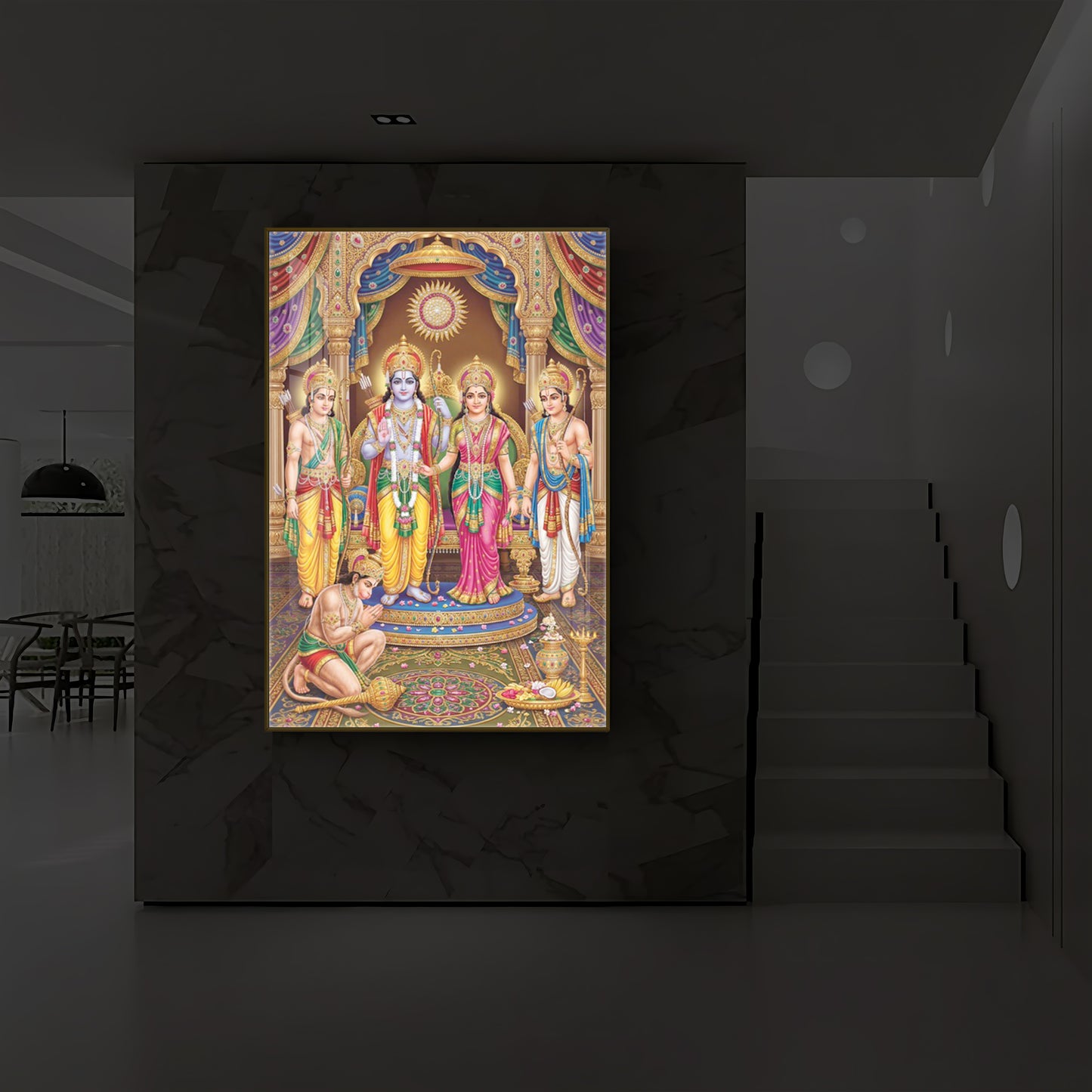 Ram Darbar Modern Luxury Backlight Vertical Wall Art