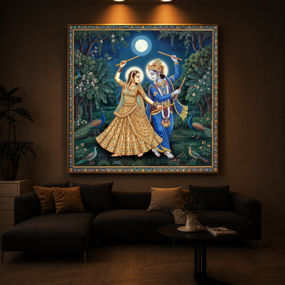 Radha Krishna Definition Of Love Modern Luxury Backlight Square Wall Art