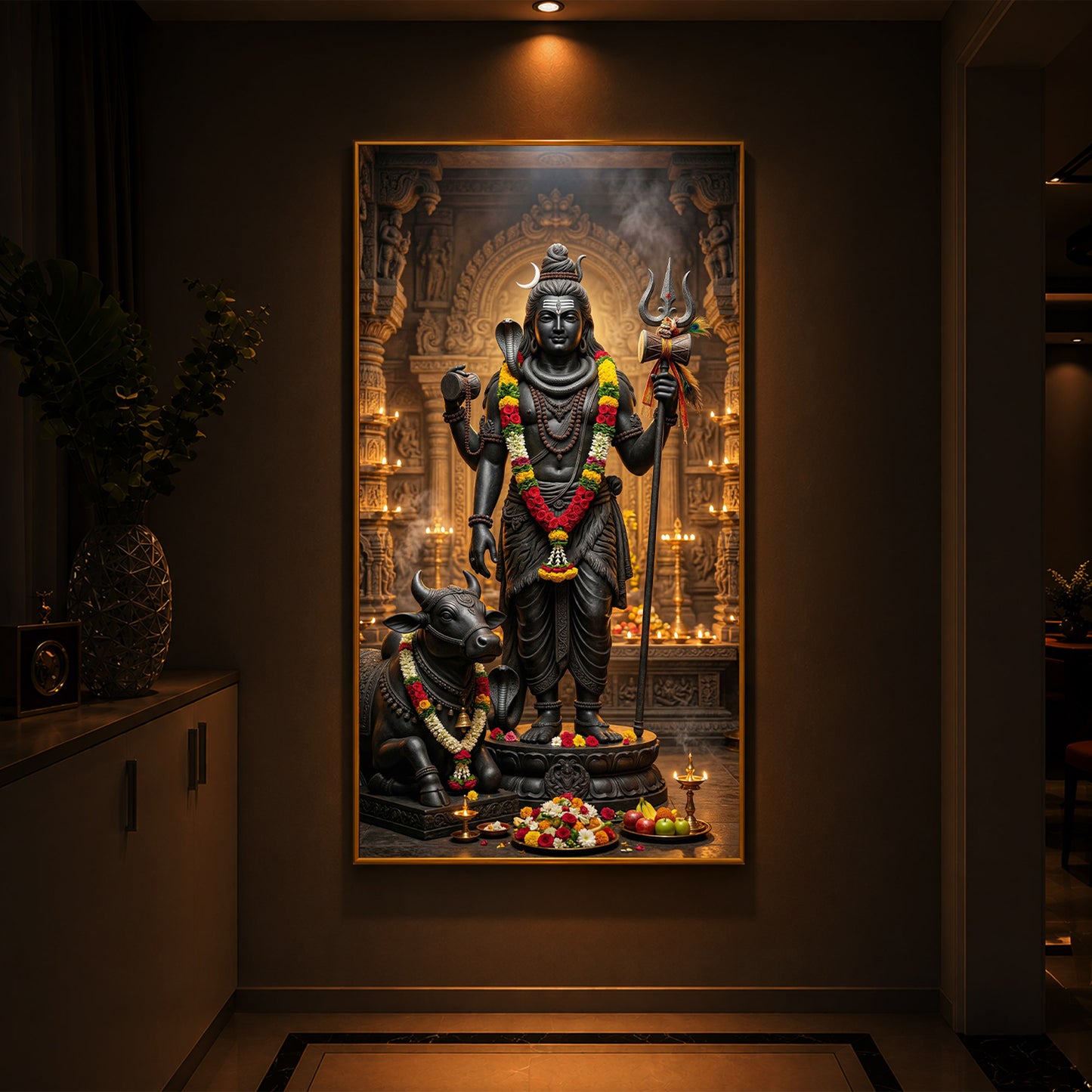 Divine Shivay Modern Luxury Backlight Vertical Wall Art